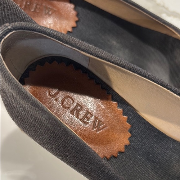 J CREW Black Espadrille Wedge Shoes size 5 - Picture 2 of 6